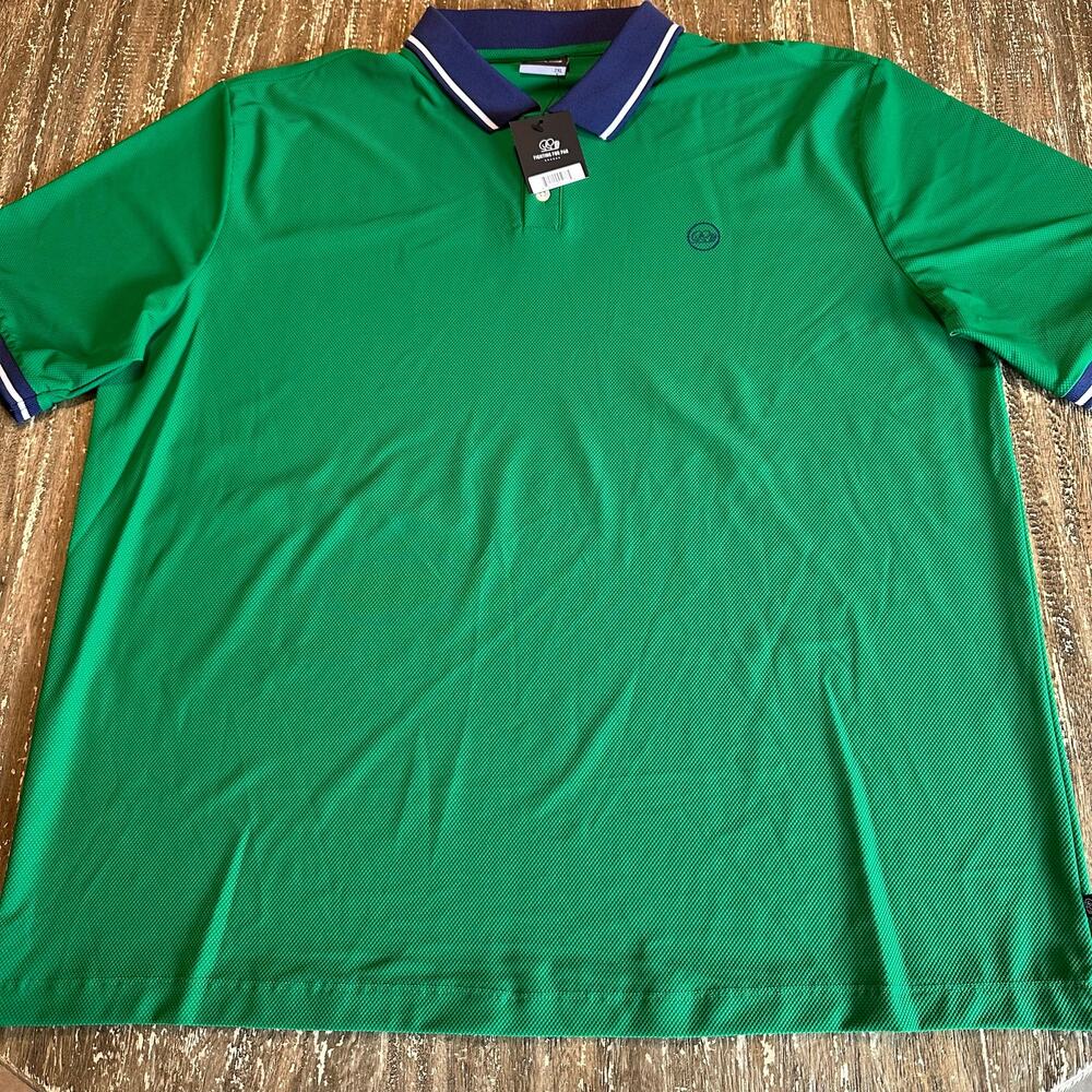 NWT Good Good GolfTextured Performance Polo Shirt Green Blue Men’s Size 2XL